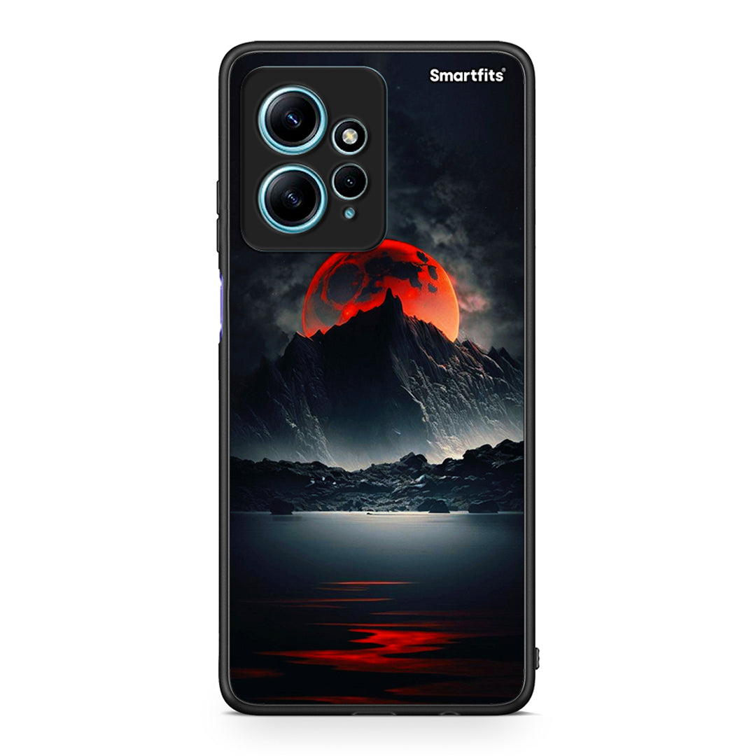 Θήκη Xiaomi Redmi Note 12 4G / Redmi K60 Pro Red Full Moon από τη Smartfits με σχέδιο στο πίσω μέρος και μαύρο περίβλημα | Xiaomi Redmi Note 12 4G / Redmi K60 Pro Red Full Moon Case with Colorful Back and Black Bezels