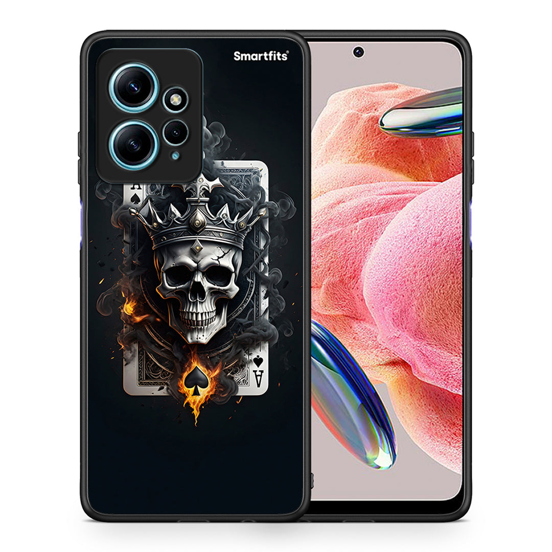 Θήκη Xiaomi Redmi Note 12 4G / Redmi K60 Pro Skull King Ace από τη Smartfits με σχέδιο στο πίσω μέρος και μαύρο περίβλημα | Xiaomi Redmi Note 12 4G / Redmi K60 Pro Skull King Ace Case with Colorful Back and Black Bezels