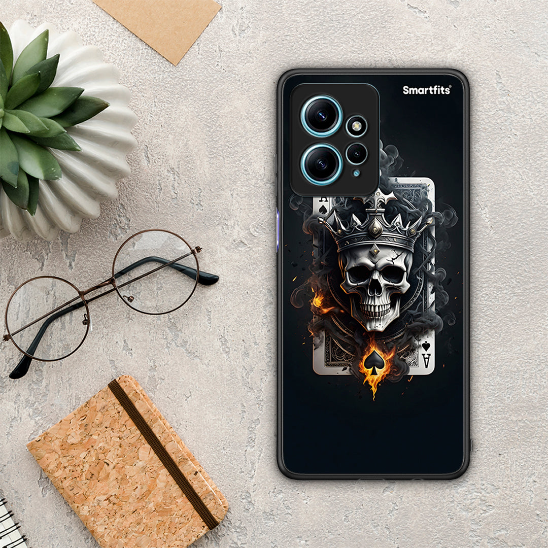 Θήκη Xiaomi Redmi Note 12 4G / Redmi K60 Pro Skull King Ace από τη Smartfits με σχέδιο στο πίσω μέρος και μαύρο περίβλημα | Xiaomi Redmi Note 12 4G / Redmi K60 Pro Skull King Ace Case with Colorful Back and Black Bezels