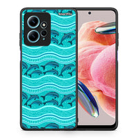 Thumbnail for Θήκη Xiaomi Redmi Note 12 4G / Redmi K60 Pro Swimming Dolphins από τη Smartfits με σχέδιο στο πίσω μέρος και μαύρο περίβλημα | Xiaomi Redmi Note 12 4G / Redmi K60 Pro Swimming Dolphins Case with Colorful Back and Black Bezels