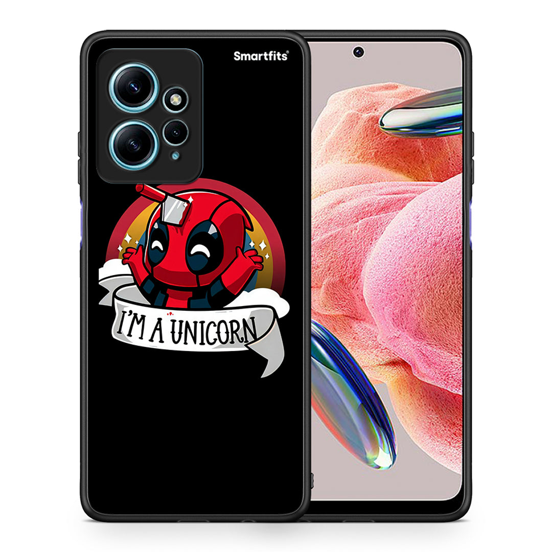 Θήκη Xiaomi Redmi Note 12 4G / Redmi K60 Pro Unicorn Deadpool από τη Smartfits με σχέδιο στο πίσω μέρος και μαύρο περίβλημα | Xiaomi Redmi Note 12 4G / Redmi K60 Pro Unicorn Deadpool Case with Colorful Back and Black Bezels