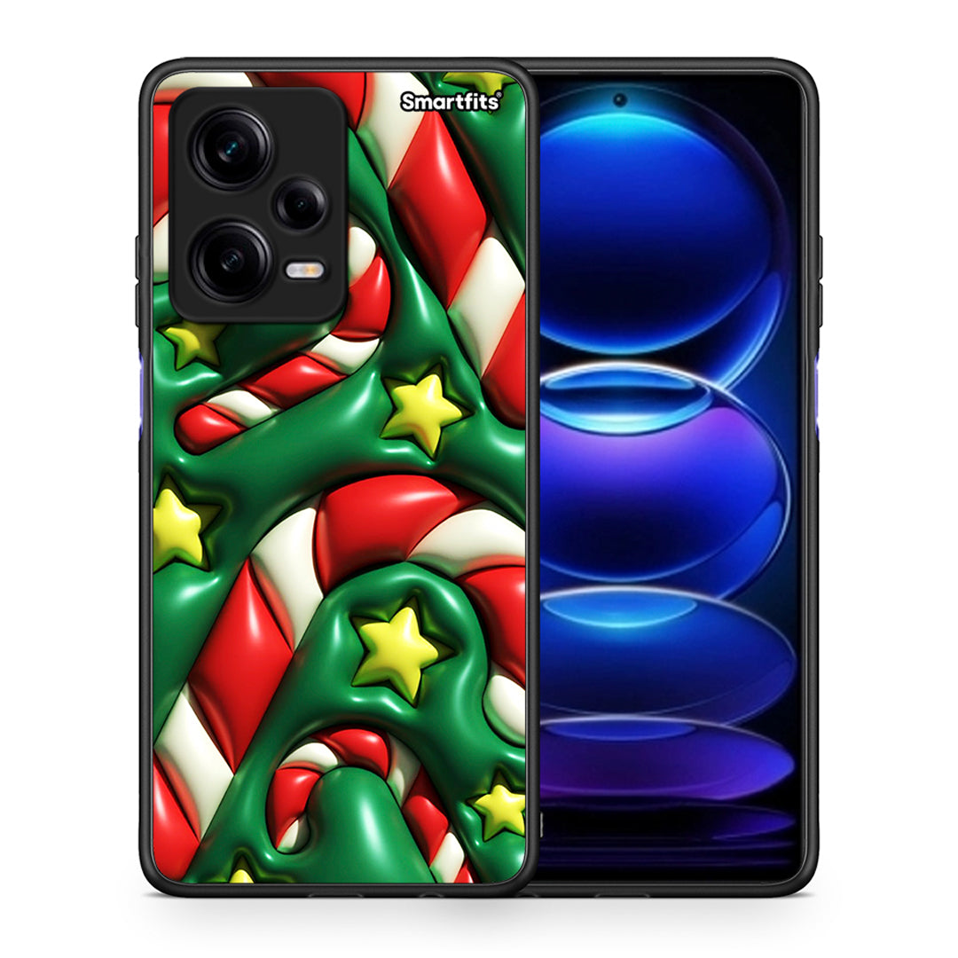 Θήκη Xiaomi Redmi Note 12 Pro 5G Christmas Bubbles από τη Smartfits με σχέδιο στο πίσω μέρος και μαύρο περίβλημα | Xiaomi Redmi Note 12 Pro 5G Christmas Bubbles Case with Colorful Back and Black Bezels