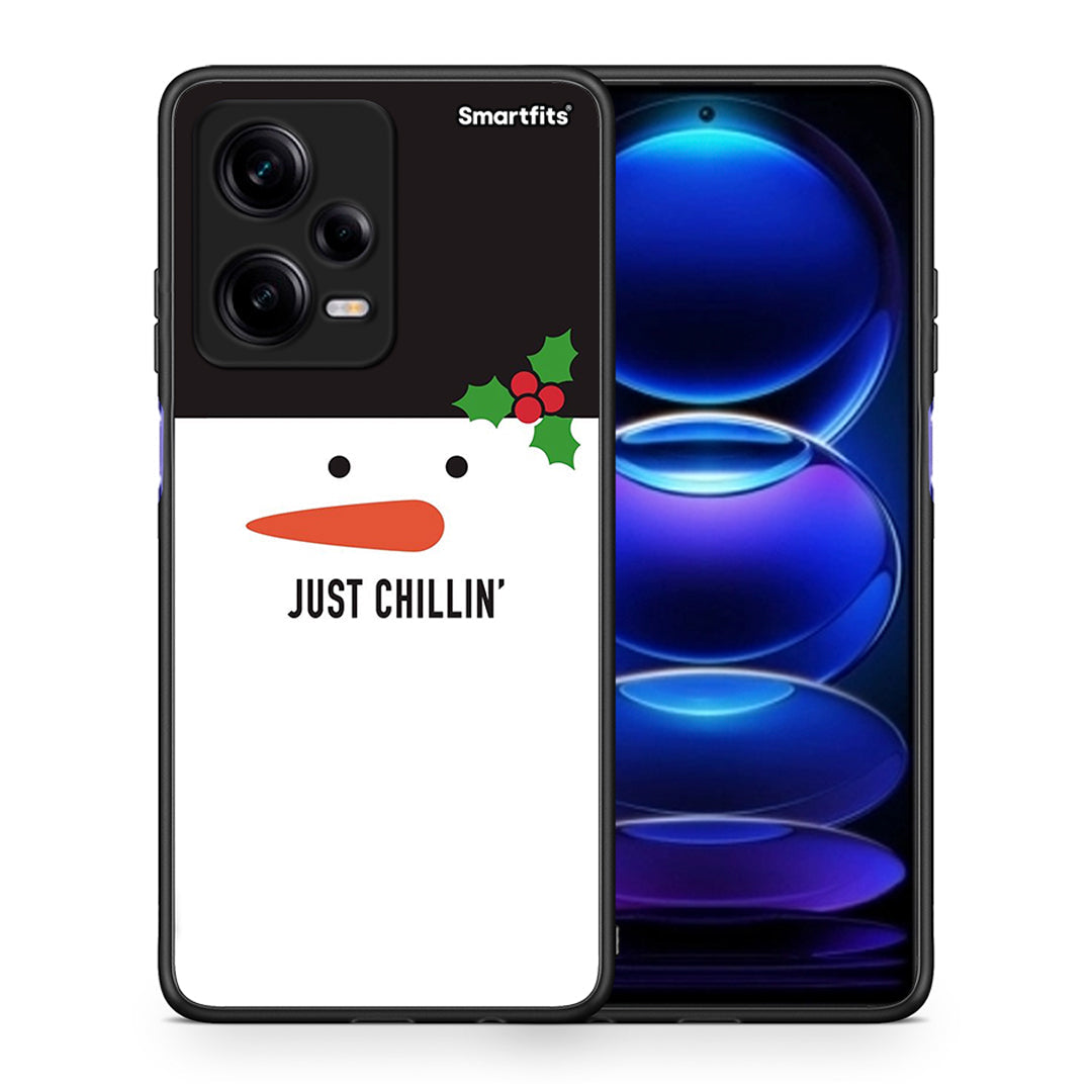 Θήκη Xiaomi Redmi Note 12 Pro 5G Christmas Chillin από τη Smartfits με σχέδιο στο πίσω μέρος και μαύρο περίβλημα | Xiaomi Redmi Note 12 Pro 5G Christmas Chillin Case with Colorful Back and Black Bezels