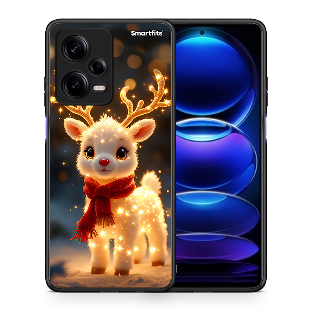 Θήκη Xiaomi Redmi Note 12 Pro 5G Christmas Cutie από τη Smartfits με σχέδιο στο πίσω μέρος και μαύρο περίβλημα | Xiaomi Redmi Note 12 Pro 5G Christmas Cutie Case with Colorful Back and Black Bezels