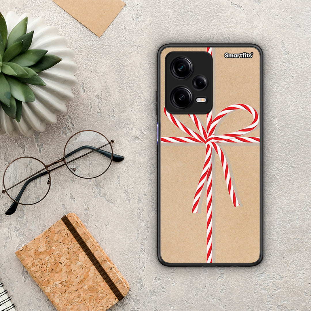 Θήκη Xiaomi Redmi Note 12 Pro 5G Christmas Gift από τη Smartfits με σχέδιο στο πίσω μέρος και μαύρο περίβλημα | Xiaomi Redmi Note 12 Pro 5G Christmas Gift Case with Colorful Back and Black Bezels