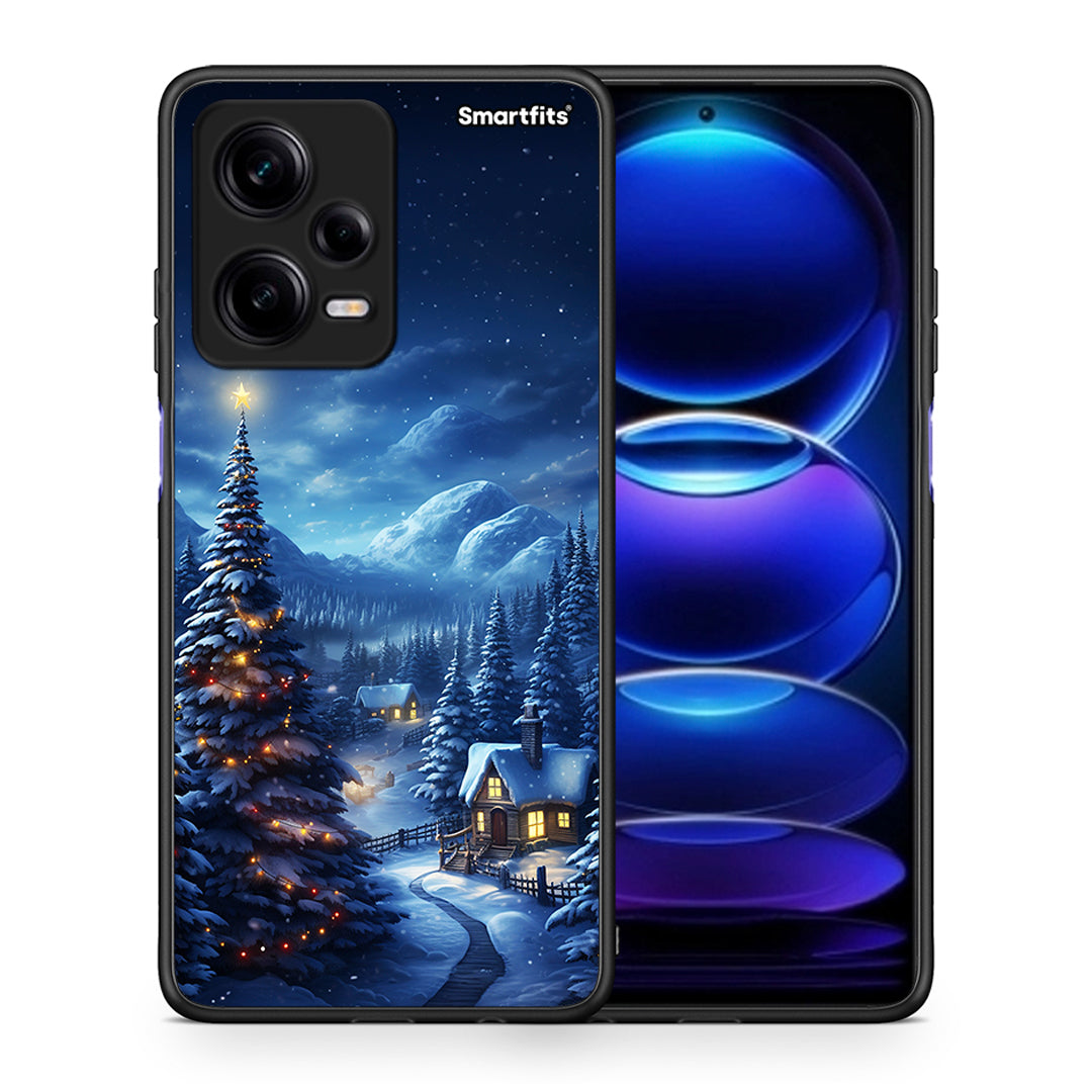 Θήκη Xiaomi Redmi Note 12 Pro 5G Christmas Scenery από τη Smartfits με σχέδιο στο πίσω μέρος και μαύρο περίβλημα | Xiaomi Redmi Note 12 Pro 5G Christmas Scenery Case with Colorful Back and Black Bezels