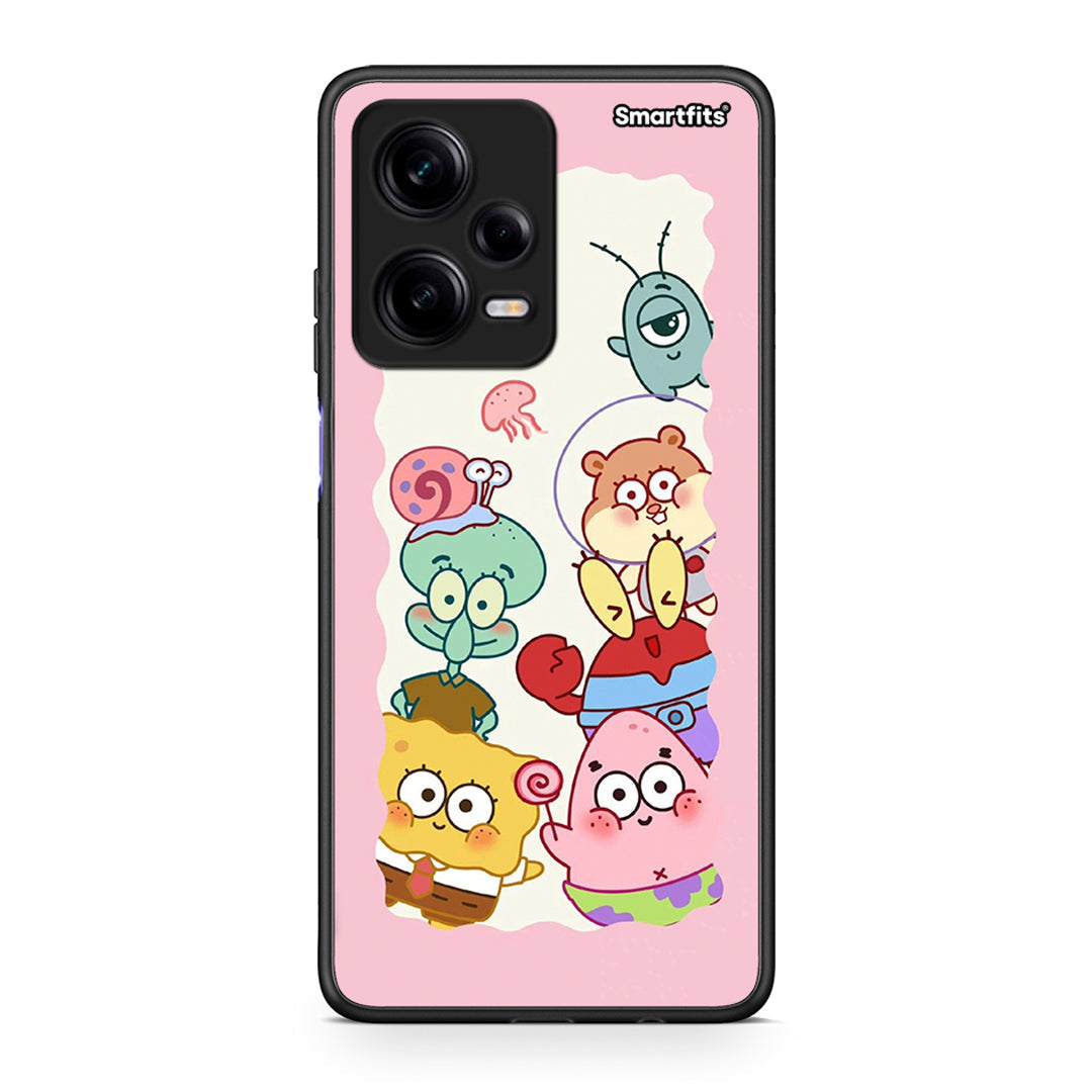 Θήκη Xiaomi Redmi Note 12 Pro 5G Cute Companion από τη Smartfits με σχέδιο στο πίσω μέρος και μαύρο περίβλημα | Xiaomi Redmi Note 12 Pro 5G Cute Companion Case with Colorful Back and Black Bezels