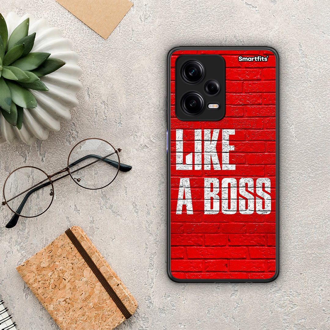 Θήκη Xiaomi Redmi Note 12 Pro 5G Like A Boss από τη Smartfits με σχέδιο στο πίσω μέρος και μαύρο περίβλημα | Xiaomi Redmi Note 12 Pro 5G Like A Boss Case with Colorful Back and Black Bezels