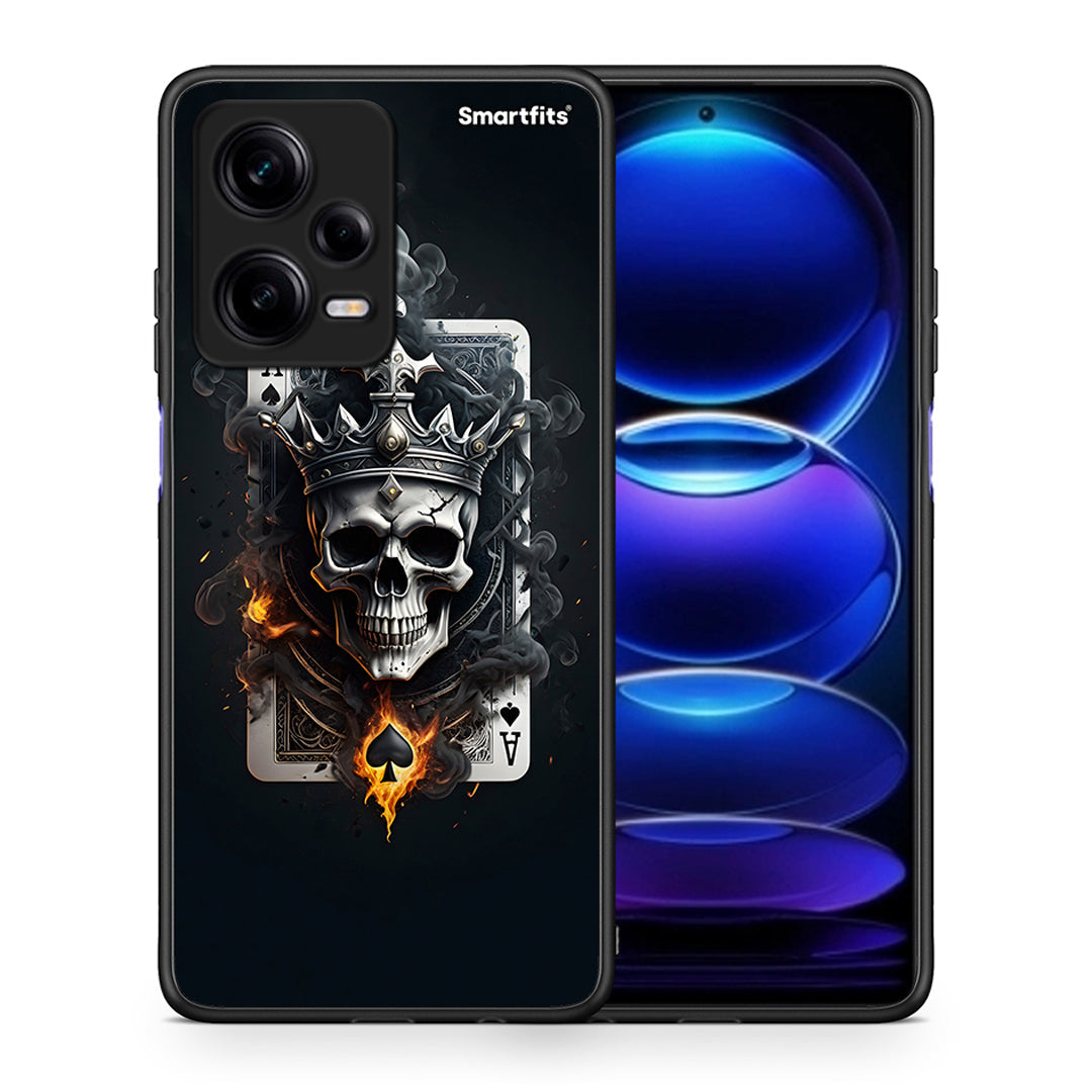 Θήκη Xiaomi Redmi Note 12 Pro 5G Skull King Ace από τη Smartfits με σχέδιο στο πίσω μέρος και μαύρο περίβλημα | Xiaomi Redmi Note 12 Pro 5G Skull King Ace Case with Colorful Back and Black Bezels