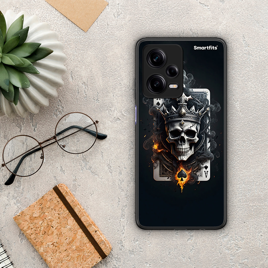 Θήκη Xiaomi Redmi Note 12 Pro 5G Skull King Ace από τη Smartfits με σχέδιο στο πίσω μέρος και μαύρο περίβλημα | Xiaomi Redmi Note 12 Pro 5G Skull King Ace Case with Colorful Back and Black Bezels