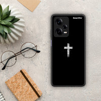 Thumbnail for Θήκη Xiaomi Redmi Note 12 Pro 5G White Cross από τη Smartfits με σχέδιο στο πίσω μέρος και μαύρο περίβλημα | Xiaomi Redmi Note 12 Pro 5G White Cross Case with Colorful Back and Black Bezels