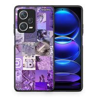 Thumbnail for Θήκη Xiaomi Redmi Note 12 Pro+ / 12 Pro Discovery Purple Aesthetic Collage από τη Smartfits με σχέδιο στο πίσω μέρος και μαύρο περίβλημα | Xiaomi Redmi Note 12 Pro+ / 12 Pro Discovery Purple Aesthetic Collage case with colorful back and black bezels