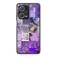 Thumbnail for Xiaomi Redmi Note 12 Pro+ / 12 Pro Discovery Purple Aesthetic Collage θήκη από τη Smartfits με σχέδιο στο πίσω μέρος και μαύρο περίβλημα | Smartphone case with colorful back and black bezels by Smartfits