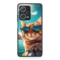 Thumbnail for Xiaomi Redmi Note 12 Pro+ / 12 Pro Discovery Summer Cat θήκη από τη Smartfits με σχέδιο στο πίσω μέρος και μαύρο περίβλημα | Smartphone case with colorful back and black bezels by Smartfits