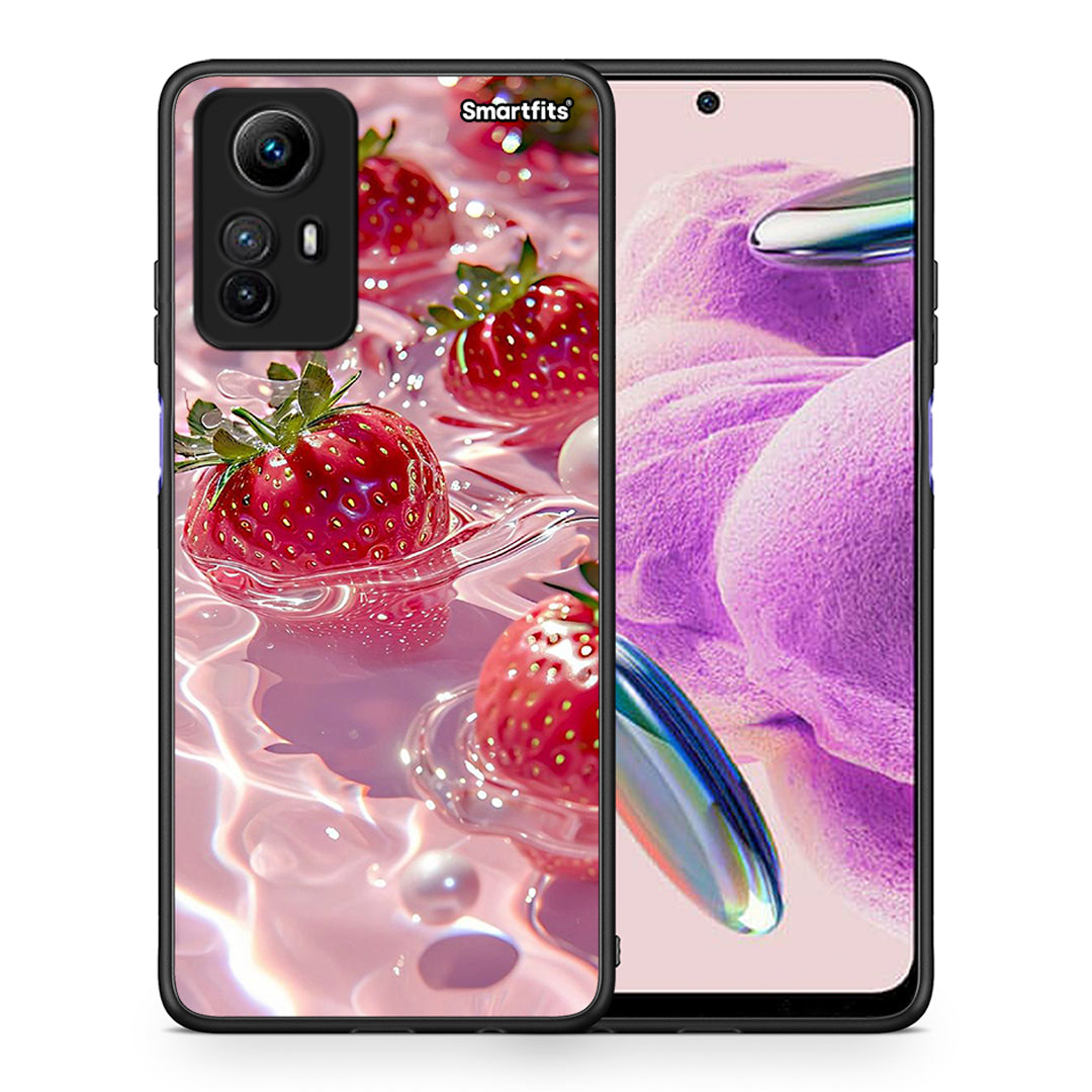 Θήκη Xiaomi Redmi Note 12S / Redmi K60 Pro Juicy Strawberries από τη Smartfits με σχέδιο στο πίσω μέρος και μαύρο περίβλημα | Xiaomi Redmi Note 12S / Redmi K60 Pro Juicy Strawberries Case with Colorful Back and Black Bezels