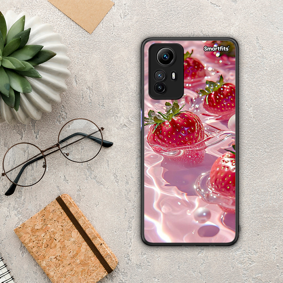 Θήκη Xiaomi Redmi Note 12S / Redmi K60 Pro Juicy Strawberries από τη Smartfits με σχέδιο στο πίσω μέρος και μαύρο περίβλημα | Xiaomi Redmi Note 12S / Redmi K60 Pro Juicy Strawberries Case with Colorful Back and Black Bezels