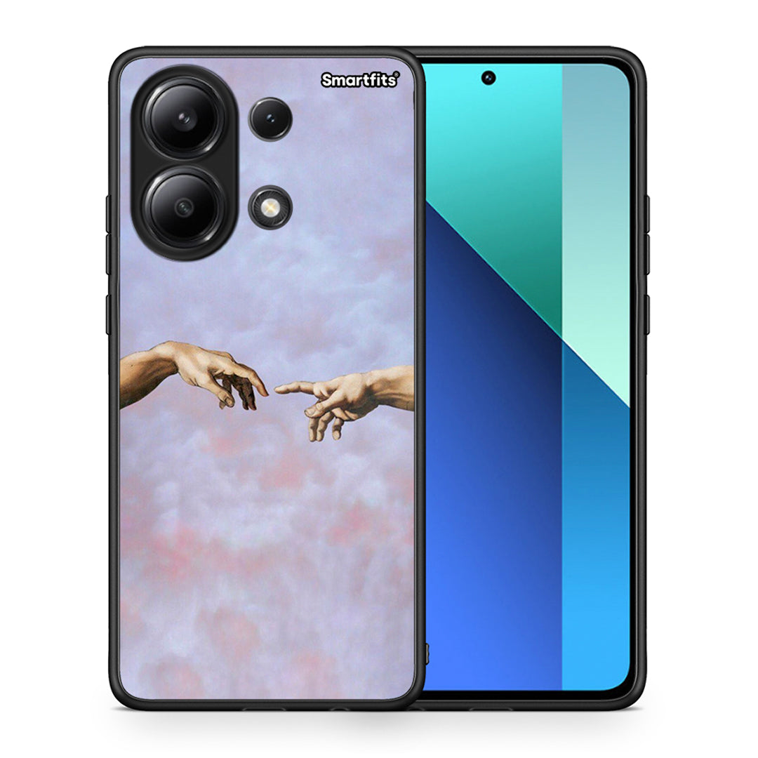 Θήκη Xiaomi Redmi Note 13 4G Adam Hand από τη Smartfits με σχέδιο στο πίσω μέρος και μαύρο περίβλημα | Xiaomi Redmi Note 13 4G Adam Hand case with colorful back and black bezels