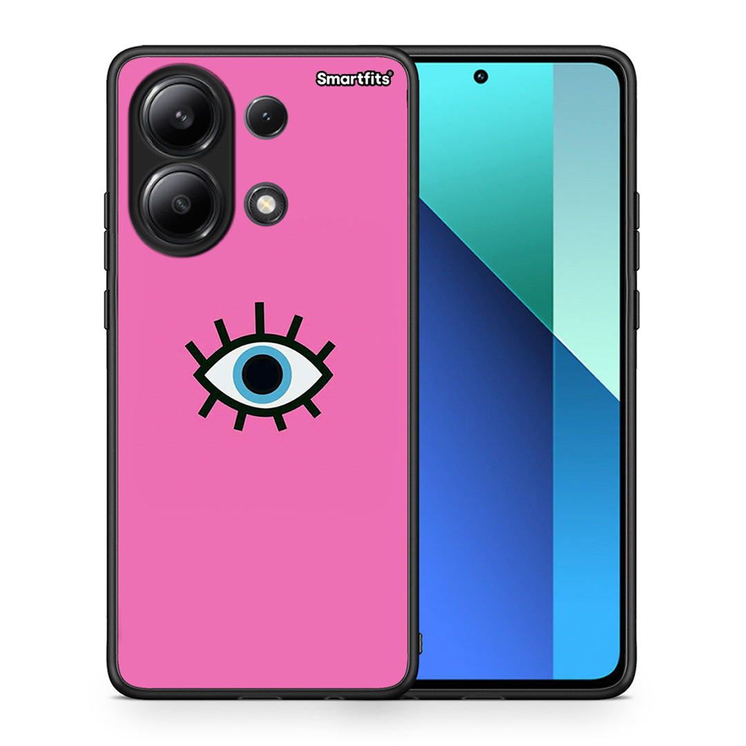 Θήκη Xiaomi Redmi Note 13 4G Blue Eye Pink από τη Smartfits με σχέδιο στο πίσω μέρος και μαύρο περίβλημα | Xiaomi Redmi Note 13 4G Blue Eye Pink case with colorful back and black bezels