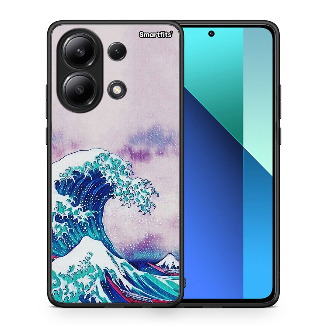 Θήκη Xiaomi Redmi Note 13 4G Blue Waves από τη Smartfits με σχέδιο στο πίσω μέρος και μαύρο περίβλημα | Xiaomi Redmi Note 13 4G Blue Waves case with colorful back and black bezels