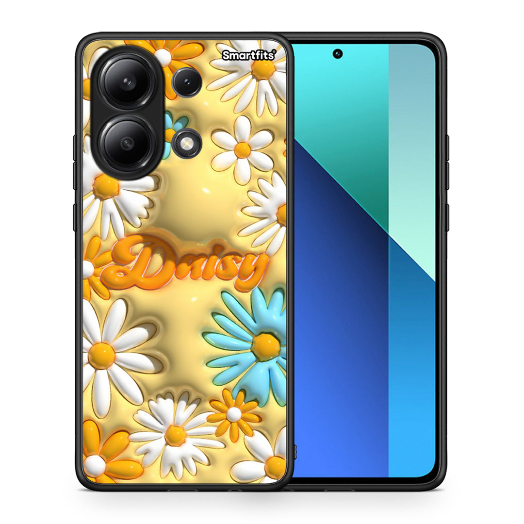 Θήκη Xiaomi Redmi Note 13 4G Bubble Daisies από τη Smartfits με σχέδιο στο πίσω μέρος και μαύρο περίβλημα | Xiaomi Redmi Note 13 4G Bubble Daisies case with colorful back and black bezels