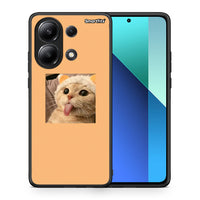 Thumbnail for Θήκη Xiaomi Redmi Note 13 4G Cat Tongue από τη Smartfits με σχέδιο στο πίσω μέρος και μαύρο περίβλημα | Xiaomi Redmi Note 13 4G Cat Tongue case with colorful back and black bezels