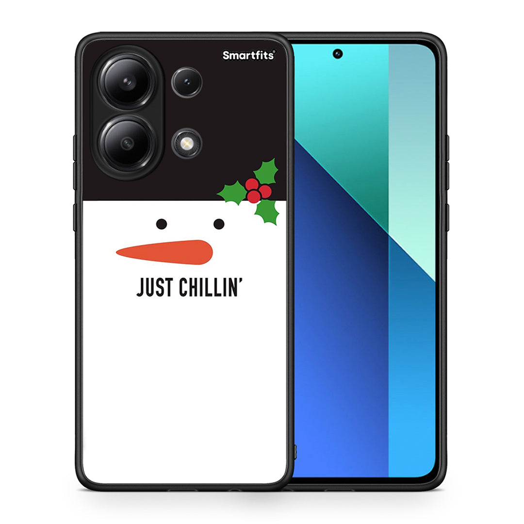 Θήκη Xiaomi Redmi Note 13 4G Christmas Chillin από τη Smartfits με σχέδιο στο πίσω μέρος και μαύρο περίβλημα | Xiaomi Redmi Note 13 4G Christmas Chillin case with colorful back and black bezels