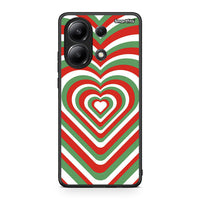 Thumbnail for Xiaomi Redmi Note 13 4G Christmas Hearts θήκη από τη Smartfits με σχέδιο στο πίσω μέρος και μαύρο περίβλημα | Smartphone case with colorful back and black bezels by Smartfits