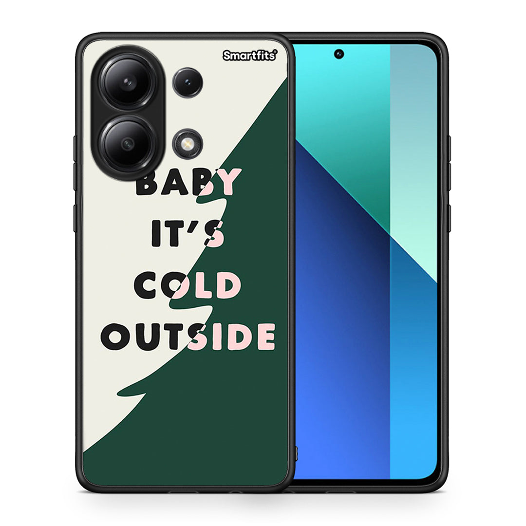 Θήκη Xiaomi Redmi Note 13 4G Cold Outside από τη Smartfits με σχέδιο στο πίσω μέρος και μαύρο περίβλημα | Xiaomi Redmi Note 13 4G Cold Outside case with colorful back and black bezels