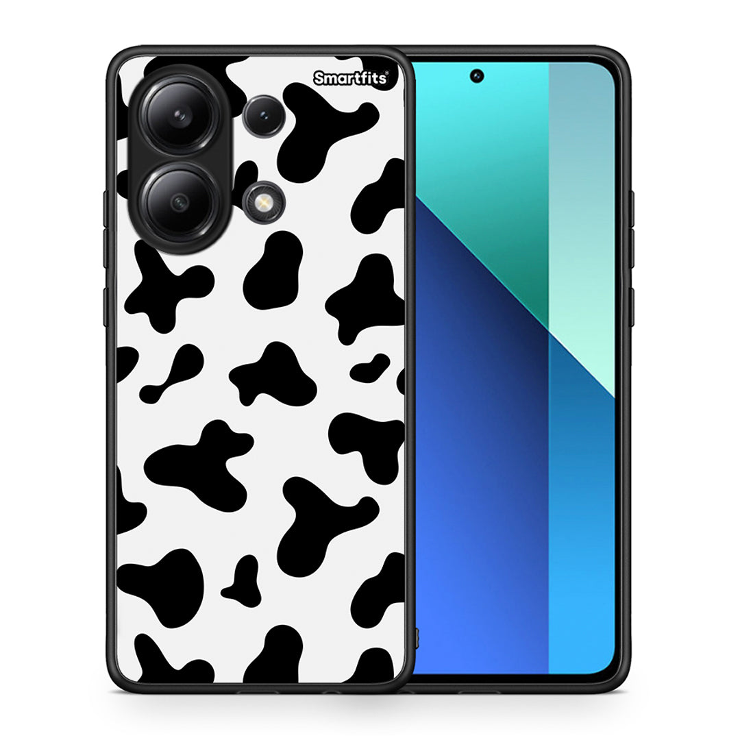 Θήκη Xiaomi Redmi Note 13 4G Cow Print από τη Smartfits με σχέδιο στο πίσω μέρος και μαύρο περίβλημα | Xiaomi Redmi Note 13 4G Cow Print case with colorful back and black bezels