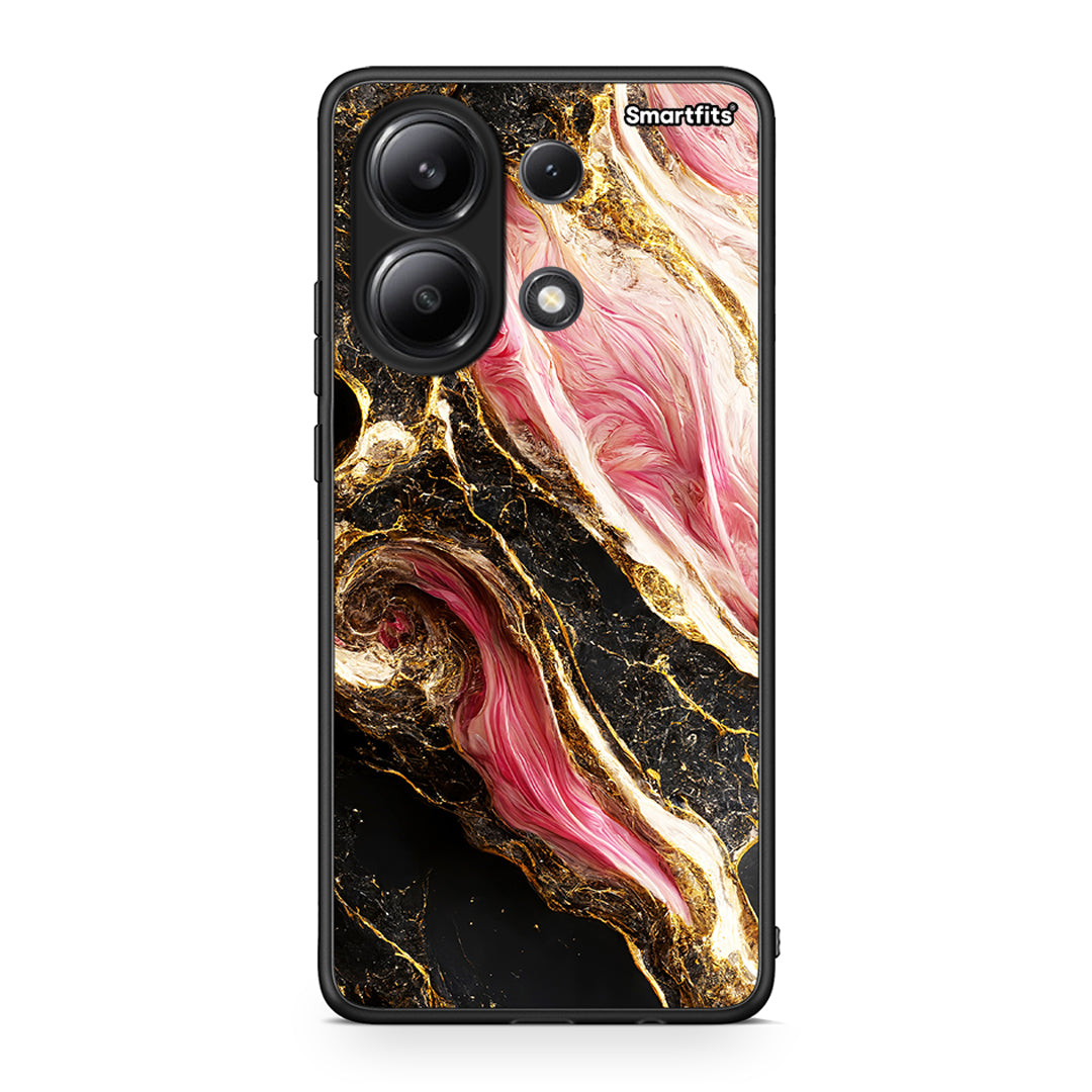 Xiaomi Redmi Note 13 4G Glamorous Pink Marble θήκη από τη Smartfits με σχέδιο στο πίσω μέρος και μαύρο περίβλημα | Smartphone case with colorful back and black bezels by Smartfits