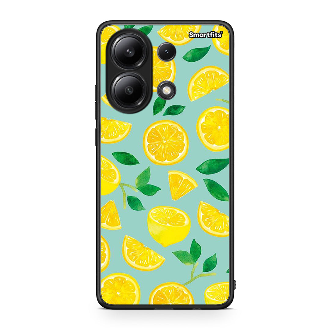 Xiaomi Redmi Note 13 4G Lemons θήκη από τη Smartfits με σχέδιο στο πίσω μέρος και μαύρο περίβλημα | Smartphone case with colorful back and black bezels by Smartfits