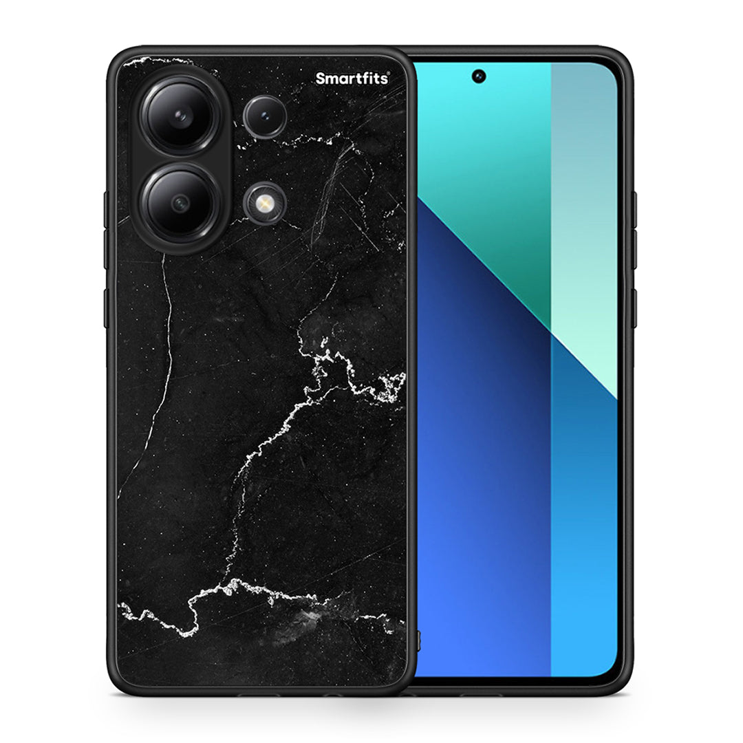 Θήκη Xiaomi Redmi Note 13 4G Marble Black από τη Smartfits με σχέδιο στο πίσω μέρος και μαύρο περίβλημα | Xiaomi Redmi Note 13 4G Marble Black case with colorful back and black bezels