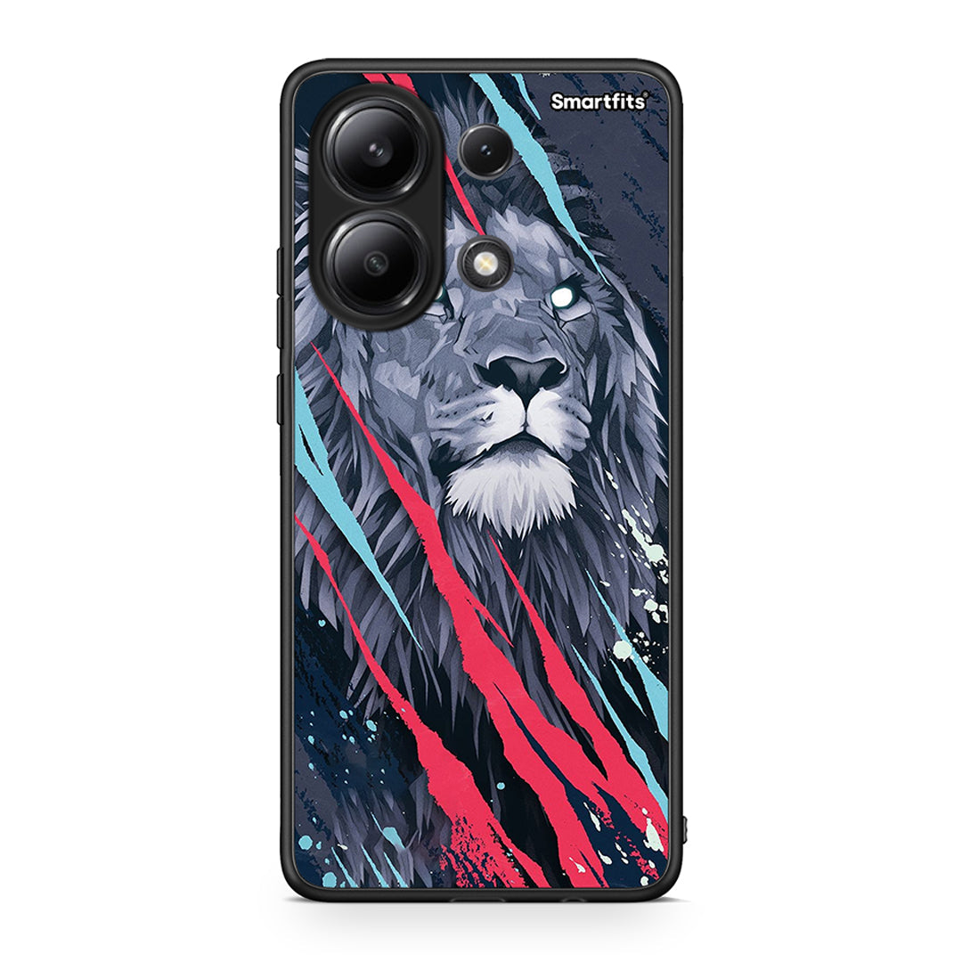 4 - Xiaomi Redmi Note 13 4G Lion Designer PopArt case, cover, bumper