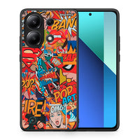 Thumbnail for Θήκη Xiaomi Redmi Note 13 4G PopArt OMG από τη Smartfits με σχέδιο στο πίσω μέρος και μαύρο περίβλημα | Xiaomi Redmi Note 13 4G PopArt OMG case with colorful back and black bezels