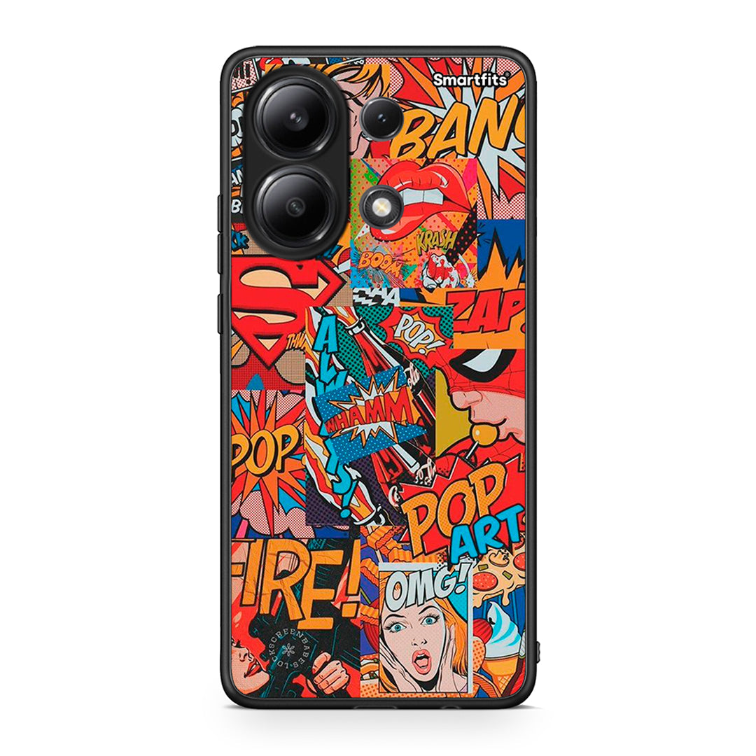 Xiaomi Redmi Note 13 4G PopArt OMG θήκη από τη Smartfits με σχέδιο στο πίσω μέρος και μαύρο περίβλημα | Smartphone case with colorful back and black bezels by Smartfits