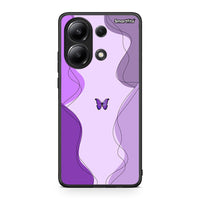 Thumbnail for Xiaomi Redmi Note 13 4G Purple Mariposa Θήκη Αγίου Βαλεντίνου από τη Smartfits με σχέδιο στο πίσω μέρος και μαύρο περίβλημα | Smartphone case with colorful back and black bezels by Smartfits