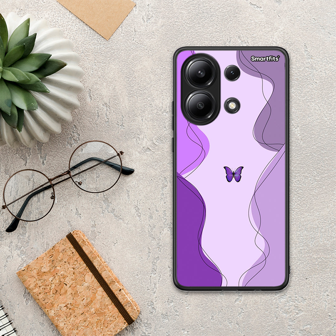 Purple Mariposa - Xiaomi Redmi Note 13 4G θήκη