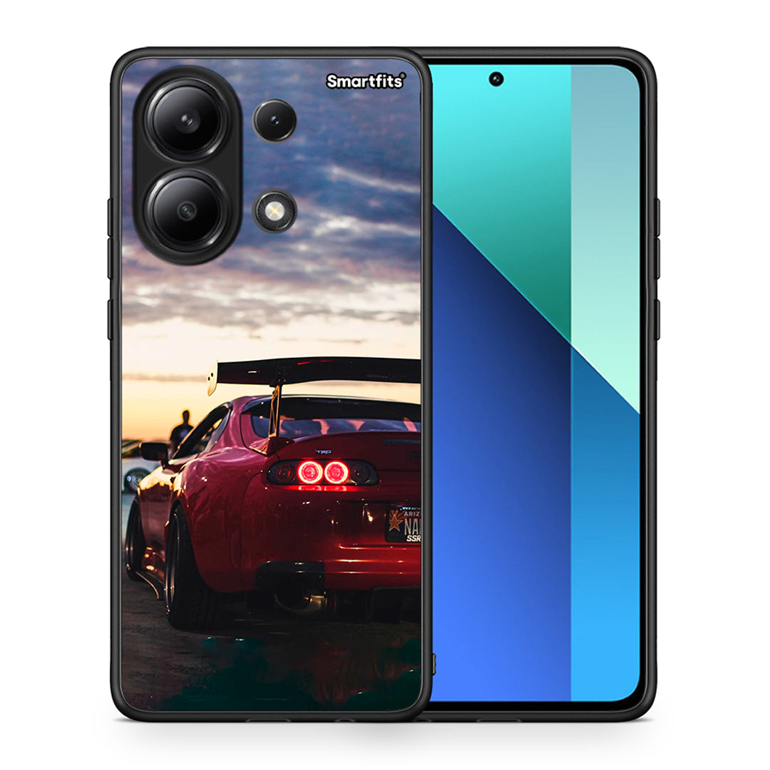 Θήκη Xiaomi Redmi Note 13 4G Racing Supra από τη Smartfits με σχέδιο στο πίσω μέρος και μαύρο περίβλημα | Xiaomi Redmi Note 13 4G Racing Supra case with colorful back and black bezels