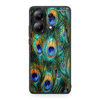 Thumbnail for Xiaomi Redmi Note 13 4G Real Peacock Feathers θήκη από τη Smartfits με σχέδιο στο πίσω μέρος και μαύρο περίβλημα | Smartphone case with colorful back and black bezels by Smartfits