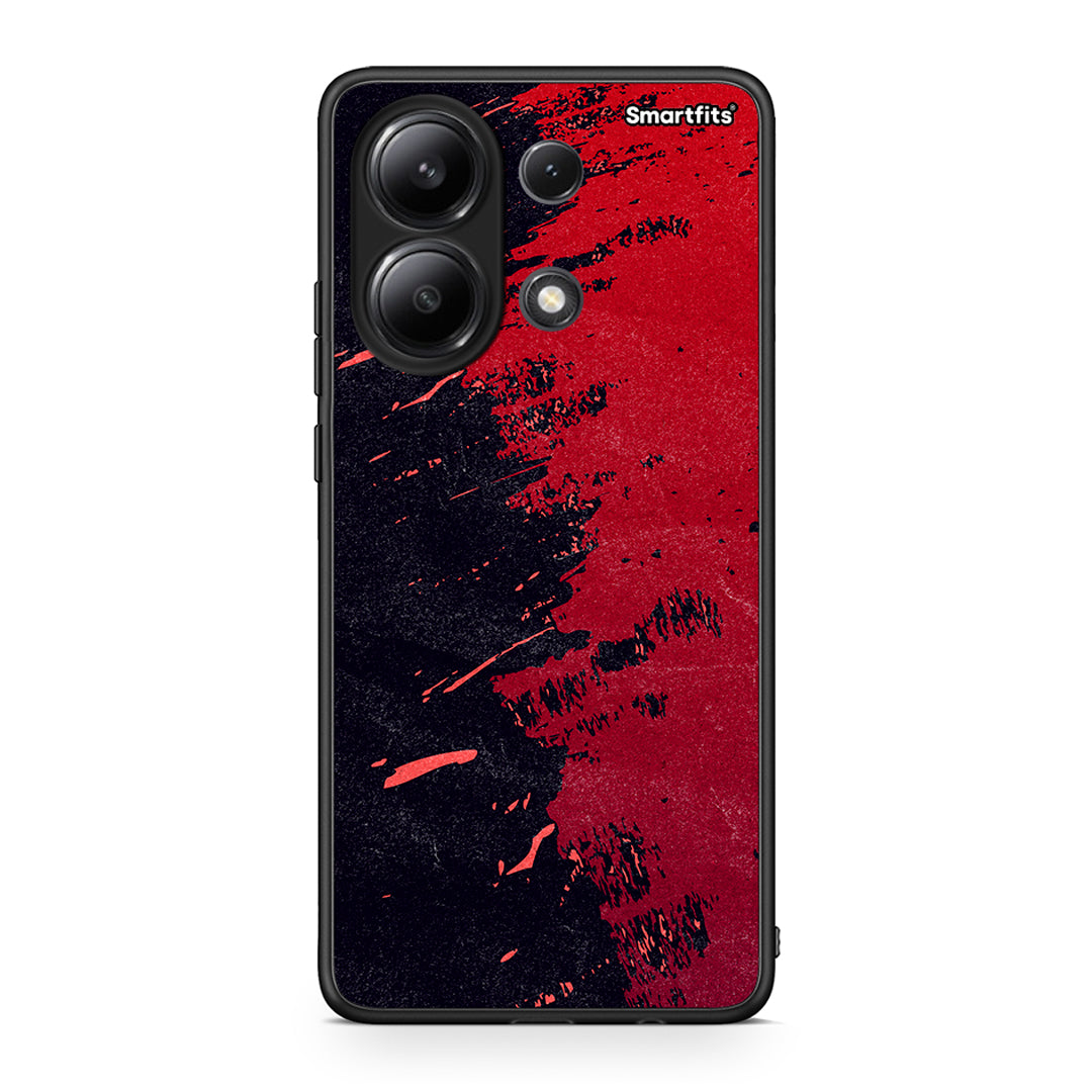 Xiaomi Redmi Note 13 4G Red Paint Θήκη Αγίου Βαλεντίνου από τη Smartfits με σχέδιο στο πίσω μέρος και μαύρο περίβλημα | Smartphone case with colorful back and black bezels by Smartfits