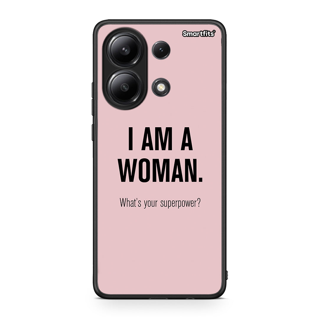 Xiaomi Redmi Note 13 4G Superpower Woman θήκη από τη Smartfits με σχέδιο στο πίσω μέρος και μαύρο περίβλημα | Smartphone case with colorful back and black bezels by Smartfits