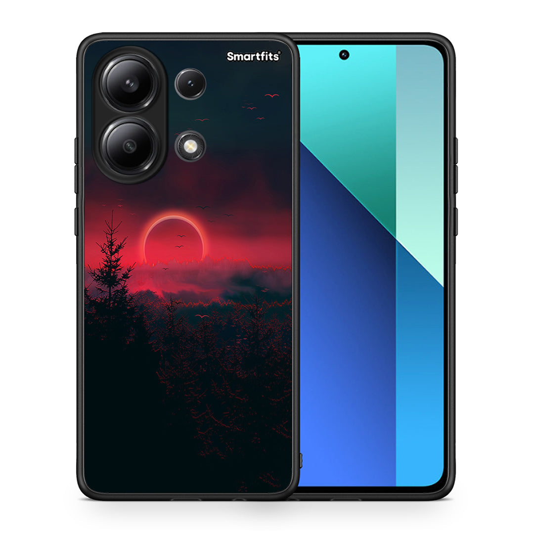 Θήκη Xiaomi Redmi Note 13 4G Sunset Tropic από τη Smartfits με σχέδιο στο πίσω μέρος και μαύρο περίβλημα | Xiaomi Redmi Note 13 4G Sunset Tropic case with colorful back and black bezels