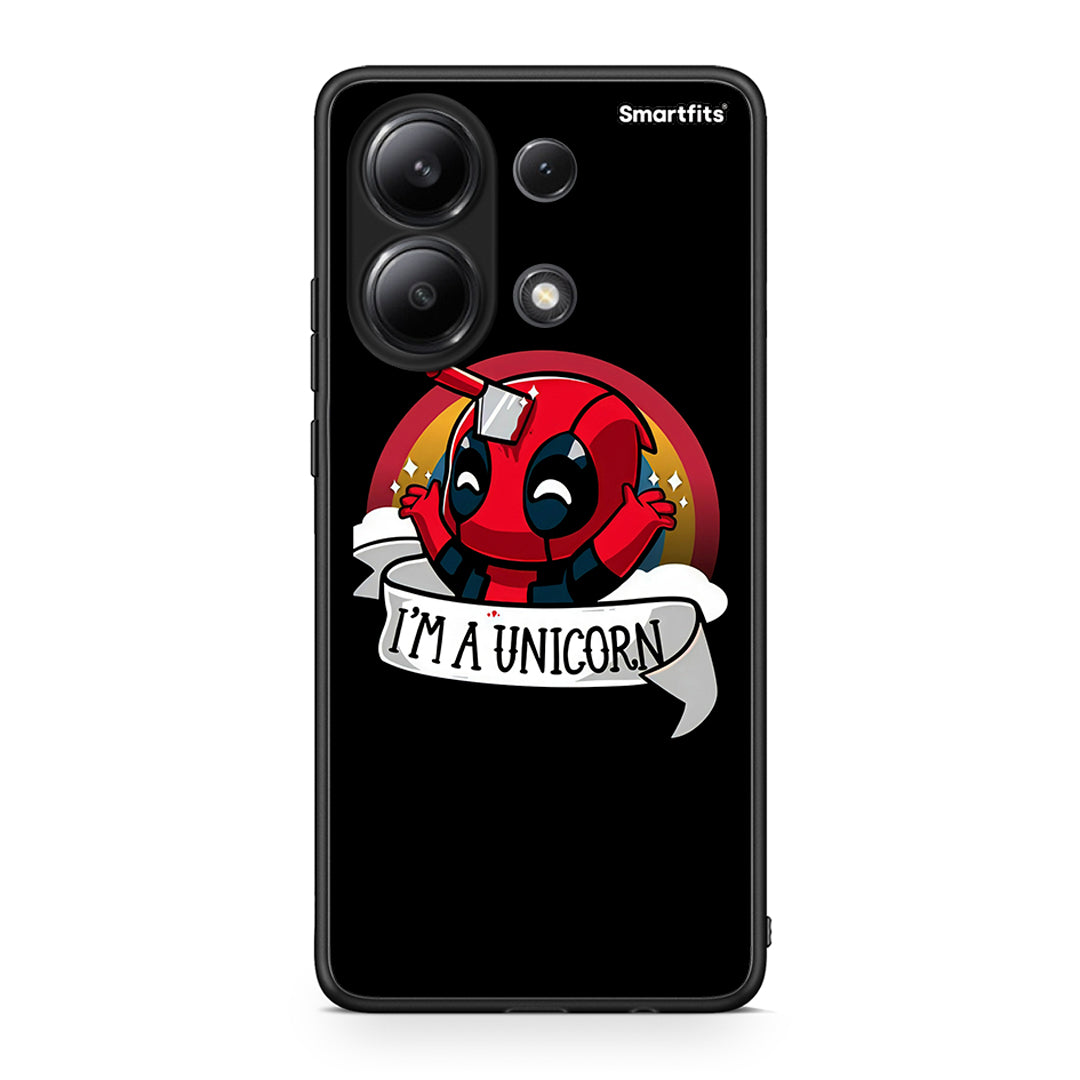 Xiaomi Redmi Note 13 4G Unicorn Deadpool θήκη από τη Smartfits με σχέδιο στο πίσω μέρος και μαύρο περίβλημα | Smartphone case with colorful back and black bezels by Smartfits