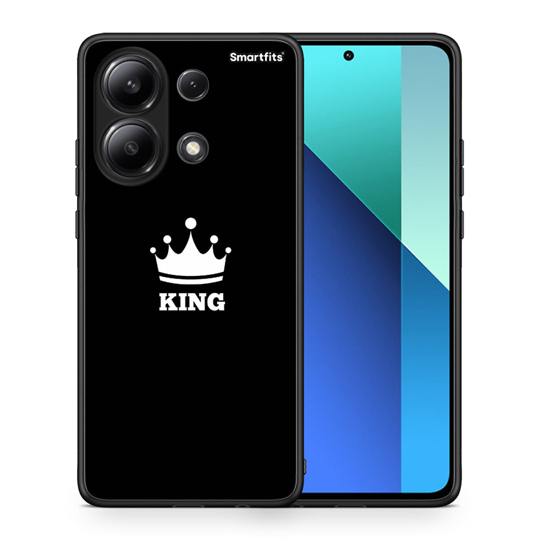 Θήκη Xiaomi Redmi Note 13 4G King Valentine από τη Smartfits με σχέδιο στο πίσω μέρος και μαύρο περίβλημα | Xiaomi Redmi Note 13 4G King Valentine case with colorful back and black bezels