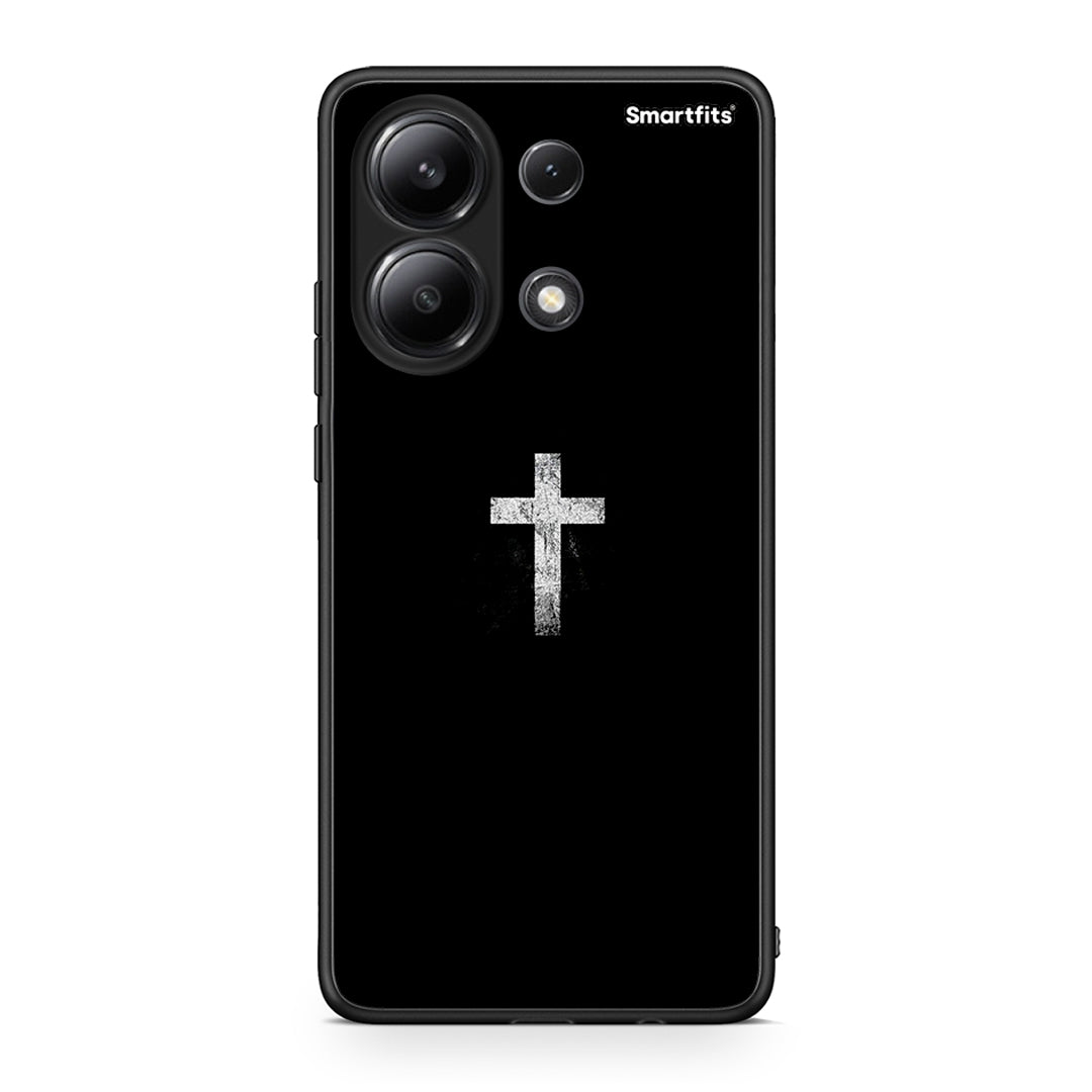 Xiaomi Redmi Note 13 4G White Cross θήκη από τη Smartfits με σχέδιο στο πίσω μέρος και μαύρο περίβλημα | Smartphone case with colorful back and black bezels by Smartfits