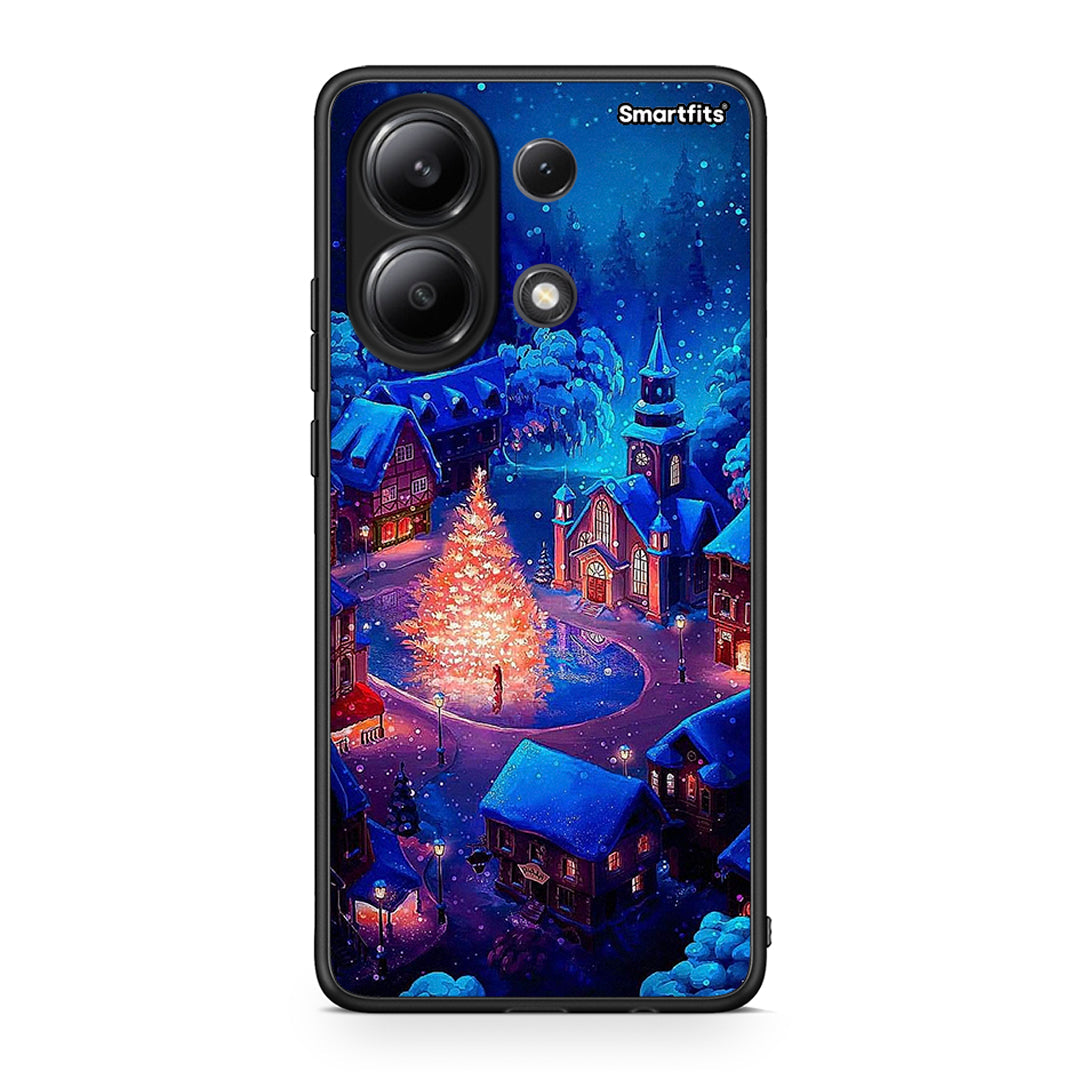 Xiaomi Redmi Note 13 4G Xmas Village θήκη από τη Smartfits με σχέδιο στο πίσω μέρος και μαύρο περίβλημα | Smartphone case with colorful back and black bezels by Smartfits