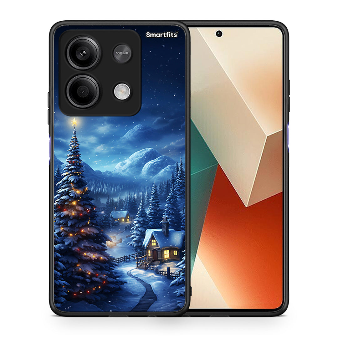 Θήκη Xiaomi Redmi Note 13 5G Christmas Scenery από τη Smartfits με σχέδιο στο πίσω μέρος και μαύρο περίβλημα | Xiaomi Redmi Note 13 5G Christmas Scenery case with colorful back and black bezels