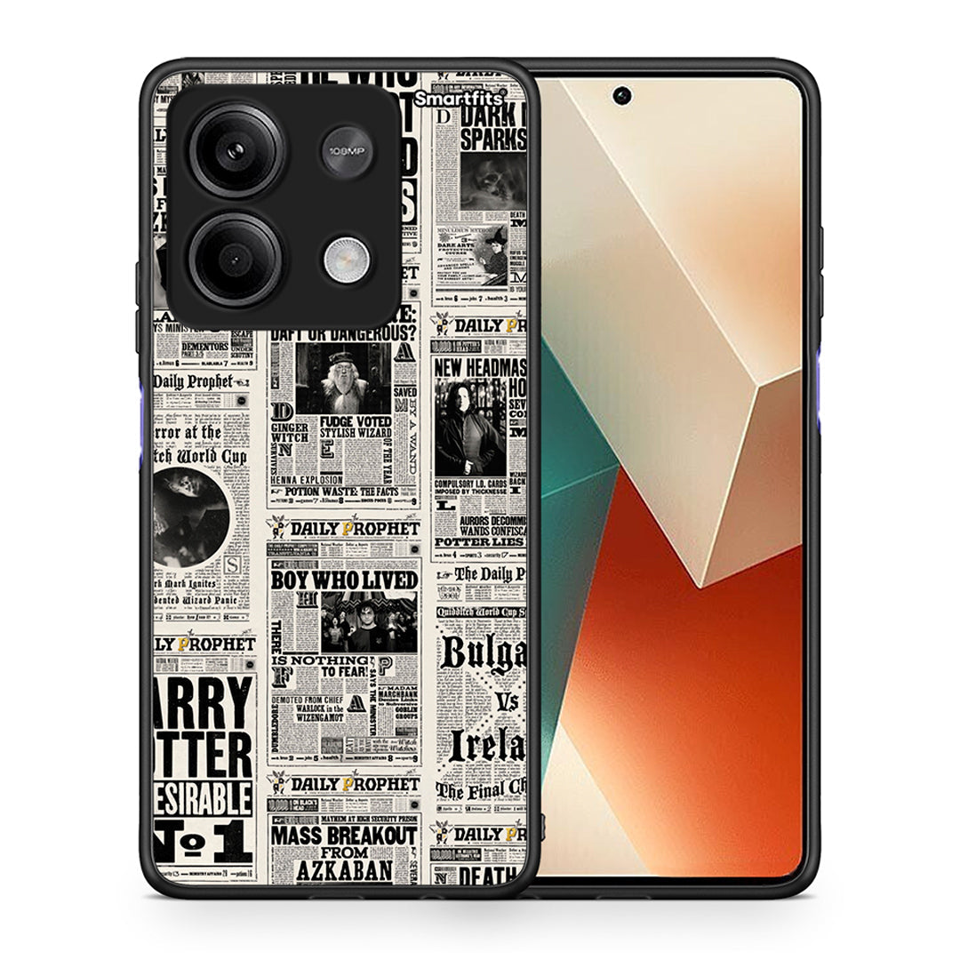 Θήκη Xiaomi Redmi Note 13 5G Harry Paper από τη Smartfits με σχέδιο στο πίσω μέρος και μαύρο περίβλημα | Xiaomi Redmi Note 13 5G Harry Paper case with colorful back and black bezels