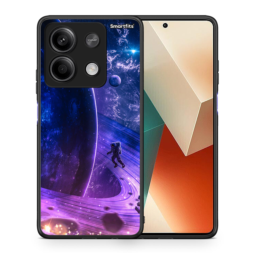 Θήκη Xiaomi Redmi Note 13 5G Lost Astronaut από τη Smartfits με σχέδιο στο πίσω μέρος και μαύρο περίβλημα | Xiaomi Redmi Note 13 5G Lost Astronaut case with colorful back and black bezels