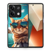 Thumbnail for Θήκη Xiaomi Redmi Note 13 5G Summer Cat από τη Smartfits με σχέδιο στο πίσω μέρος και μαύρο περίβλημα | Xiaomi Redmi Note 13 5G Summer Cat case with colorful back and black bezels